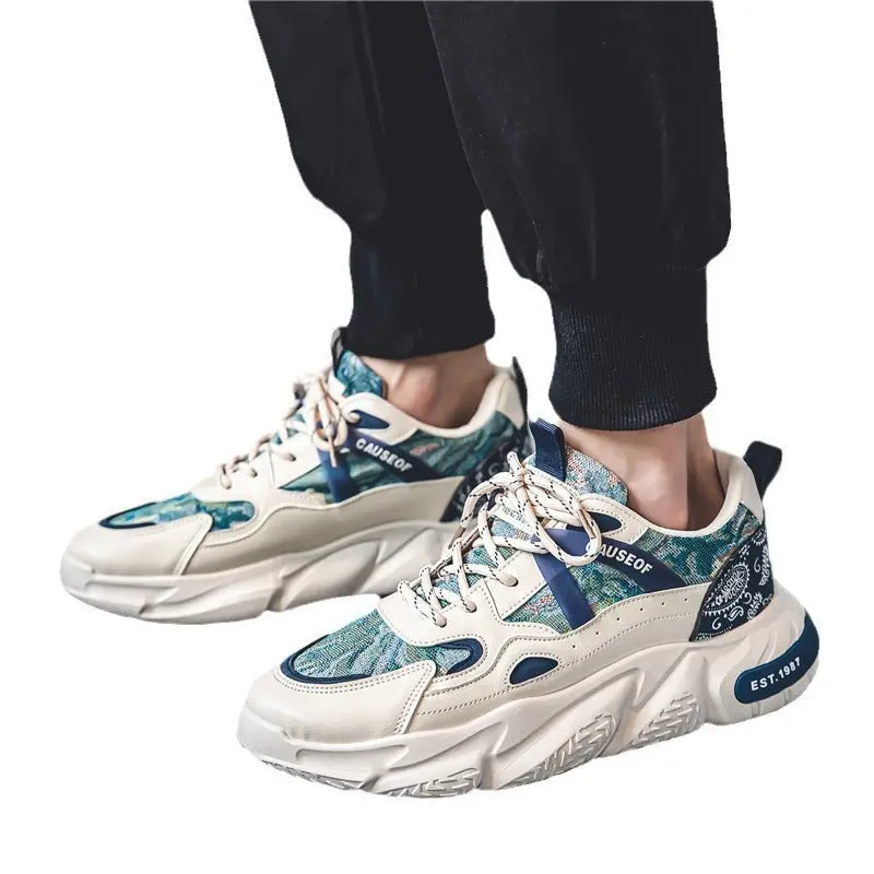 Men's Patterned PU Platform Trainers - Image 5