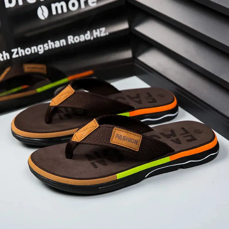 Stylish Mixed Color Flip Flops with Non-Slip Sole for Men - Image 4