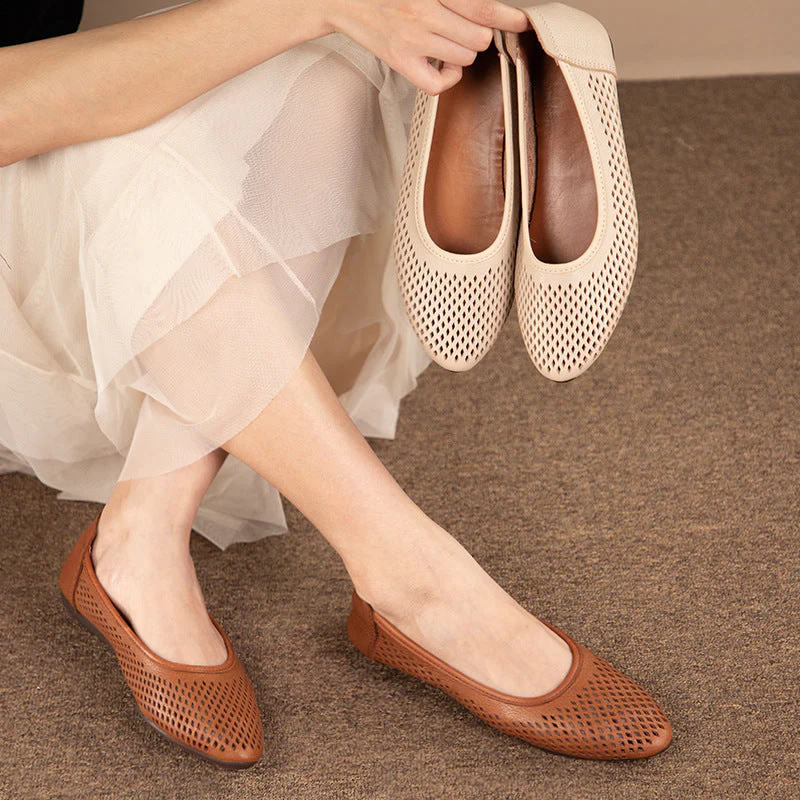 Breathable Ballet Flats for Women – Laser Cut Detail & Flexible Comfort - Image 3