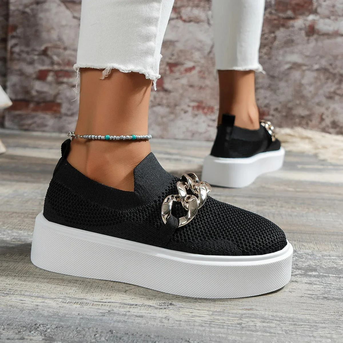 Breathable Slip-On Sneakers for Women – Stylish & Comfortable Platform Design - Image 6
