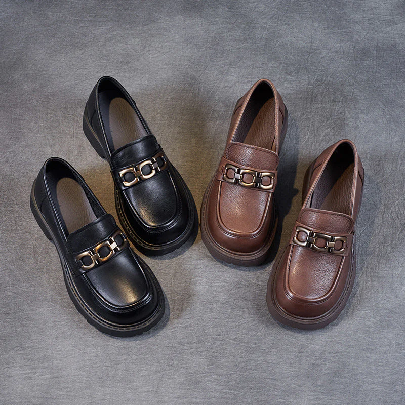Chunky Loafers for Women – Modern Style with Chain Detail - Image 4