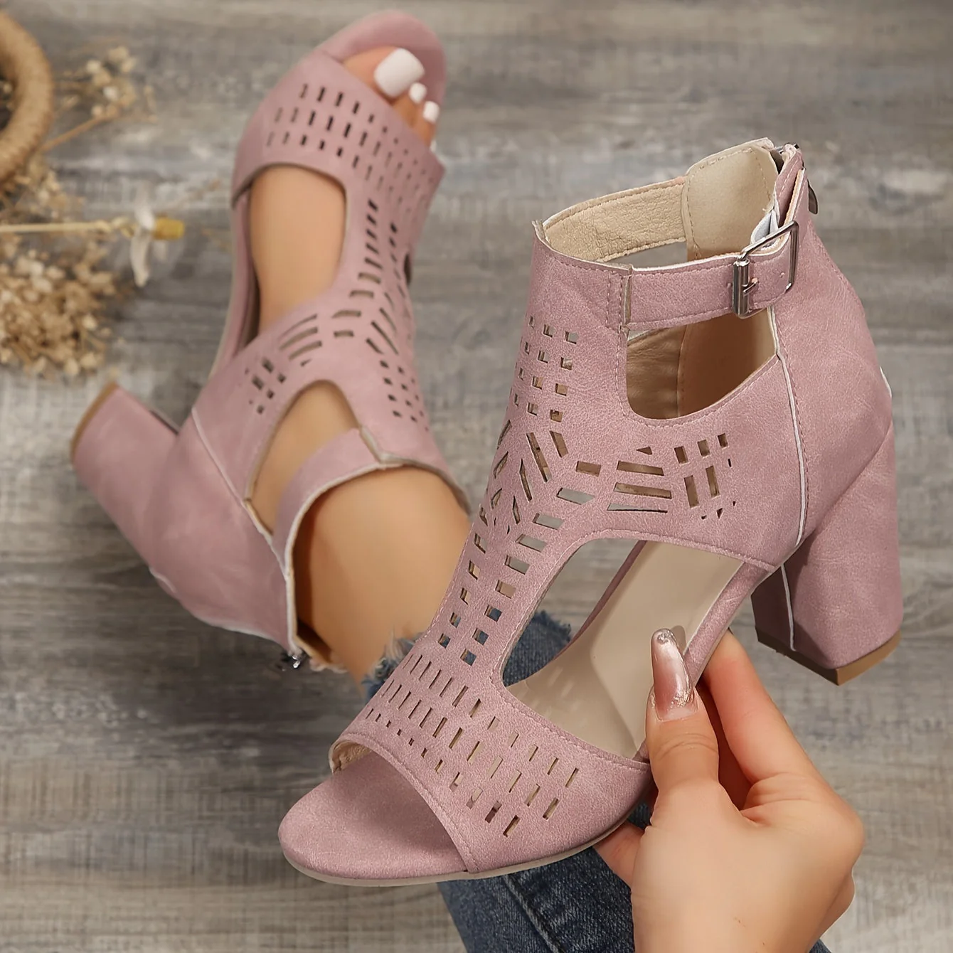 Cut-Out Peep-Toe Ankle Boots for Women – Edgy & Stylish - Image 7