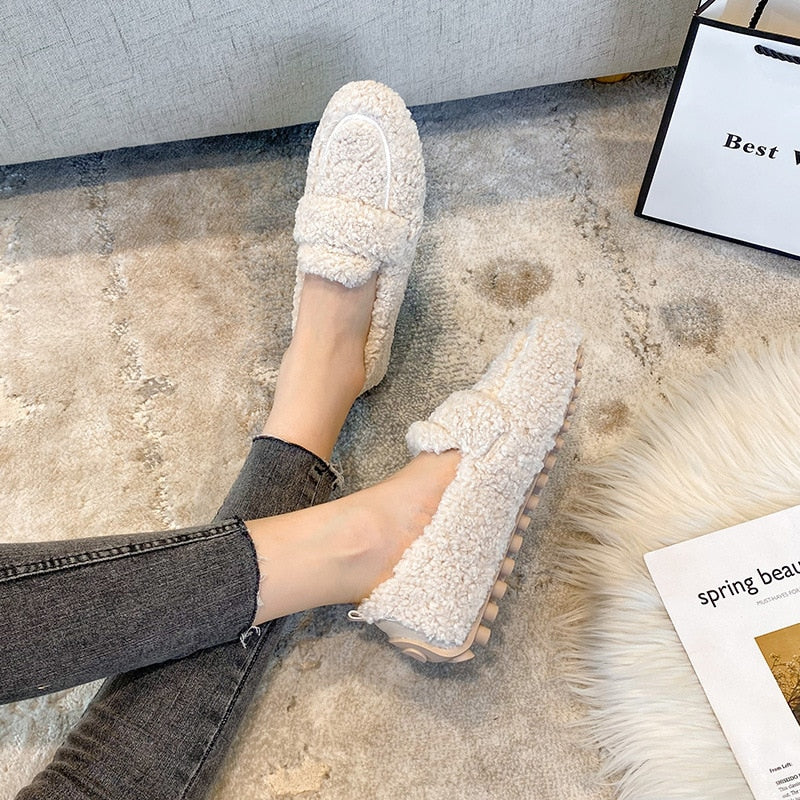 Furry Slip-On Loafers for Women – Comfortable & Stylish for All Seasons - Image 3