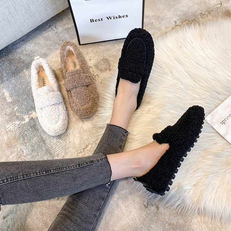 Furry Slip-On Loafers for Women – Comfortable & Stylish for All Seasons - Image 6
