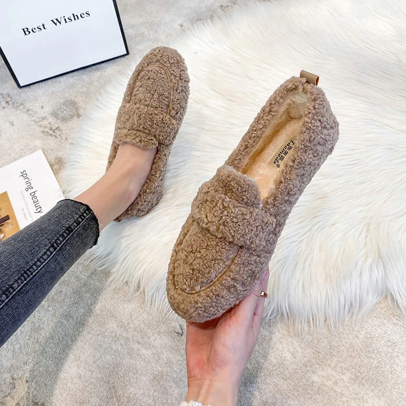 Furry Slip-On Loafers for Women – Comfortable & Stylish for All Seasons - Image 7