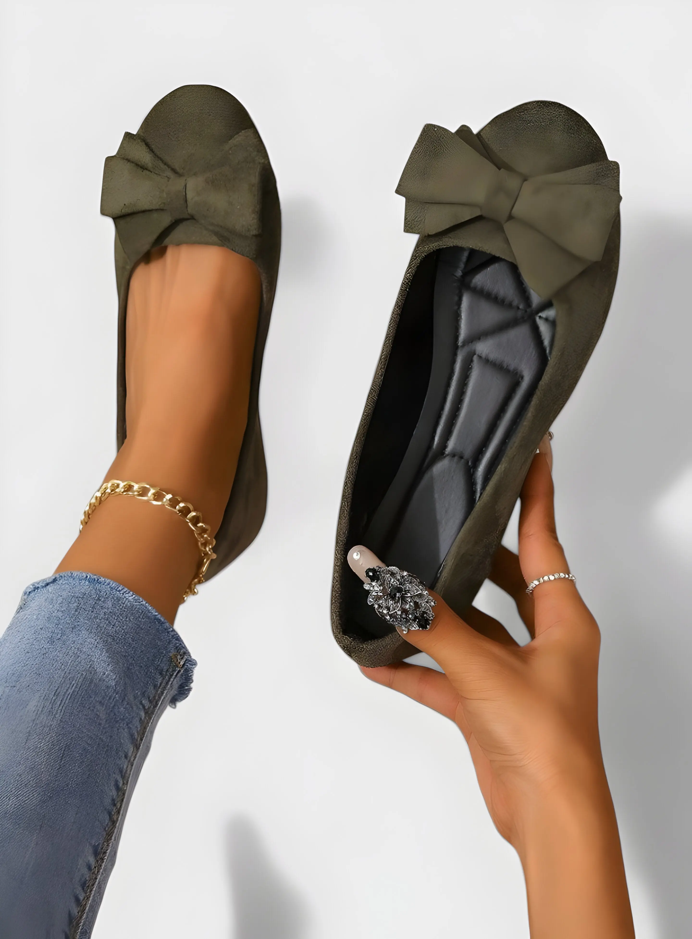 Comfortable Ballet Flats with Bow Detail – Stylish & Supportive - Image 5
