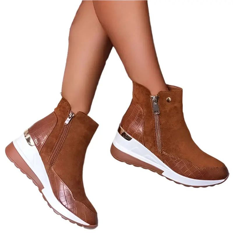 Stylish Wedge Heel Winter Boots for Women - Cushioned Comfort - Image 7