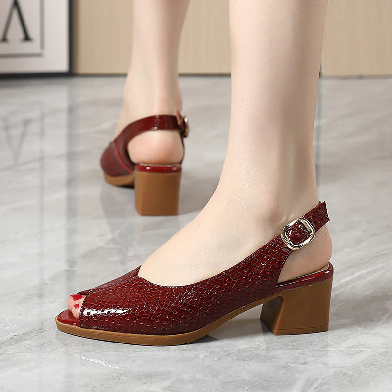Peep Toe Block Heel Pumps for Women – Stylish & Comfortable - Image 3