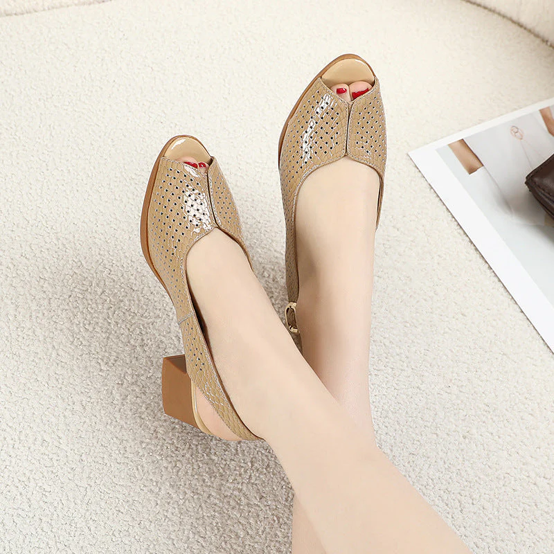 Peep Toe Block Heel Pumps for Women – Stylish & Comfortable - Image 8